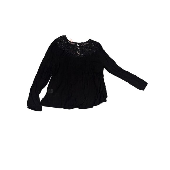 Ultrapink Black Lace Trim Blouse Size L with Tags - Picture 8 of 9